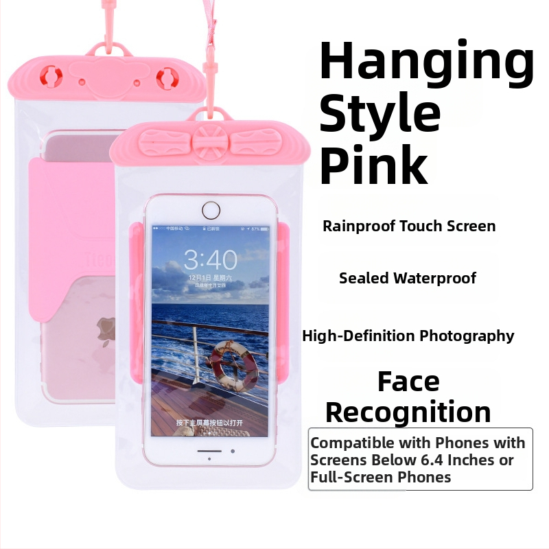 Vízálló telefonos táska érintőképernyővel, átlátszó PVC tok, két telefon fér el úszáshoz és merüléshez