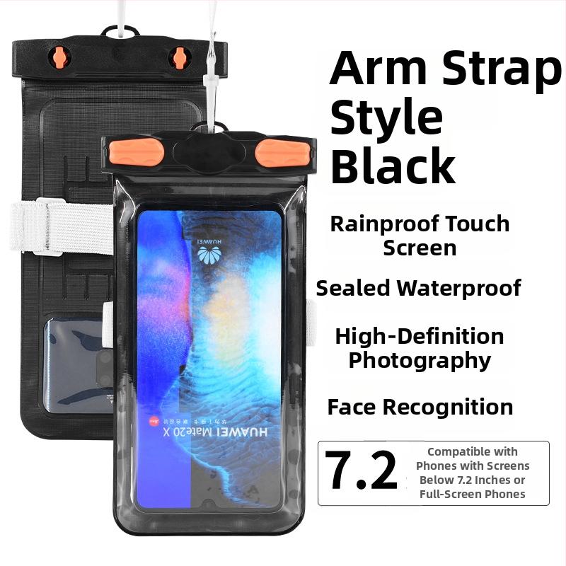 Vízálló telefonos táska érintőképernyővel, átlátszó PVC tok, két telefon fér el úszáshoz és merüléshez