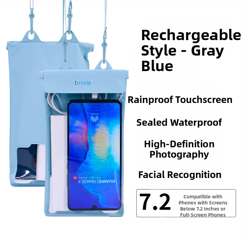 Vízálló telefonos táska érintőképernyővel, átlátszó PVC tok, két telefon fér el úszáshoz és merüléshez