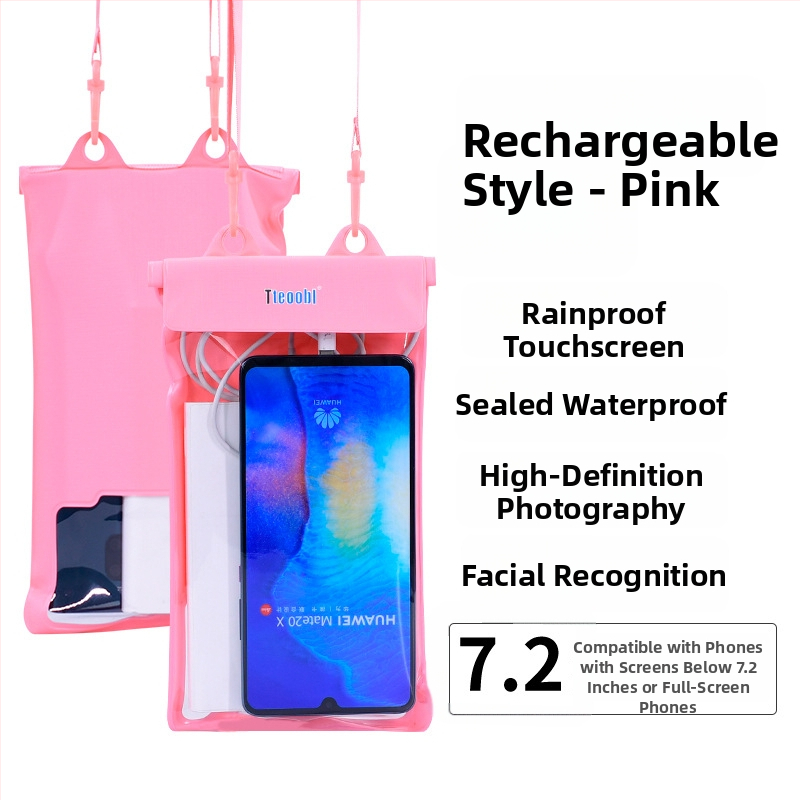 Vízálló telefonos táska érintőképernyővel, átlátszó PVC tok, két telefon fér el úszáshoz és merüléshez