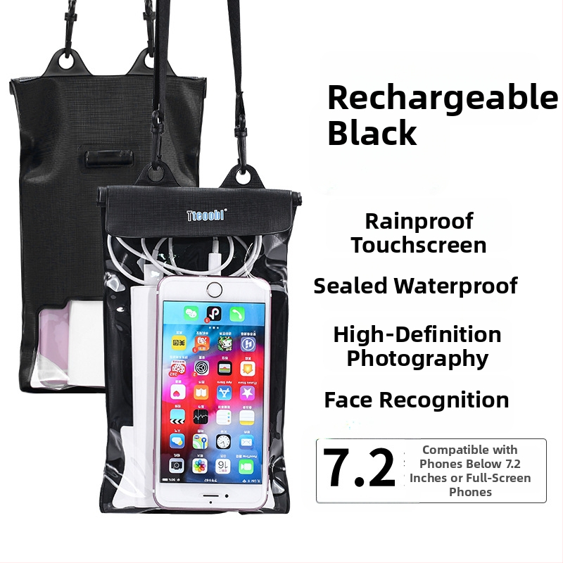 Vízálló telefonos táska érintőképernyővel, átlátszó PVC tok, két telefon fér el úszáshoz és merüléshez