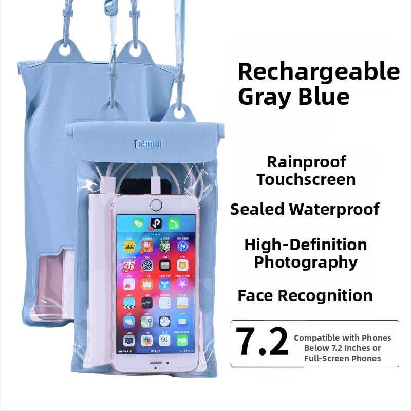 Vízálló telefonos táska érintőképernyővel, átlátszó PVC tok, két telefon fér el úszáshoz és merüléshez