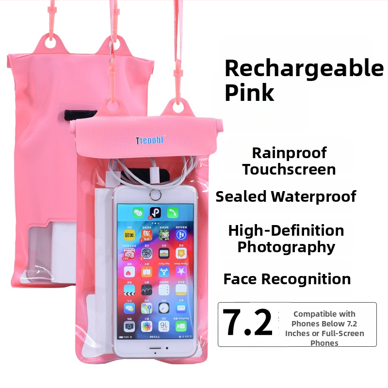 Vízálló telefonos táska érintőképernyővel, átlátszó PVC tok, két telefon fér el úszáshoz és merüléshez