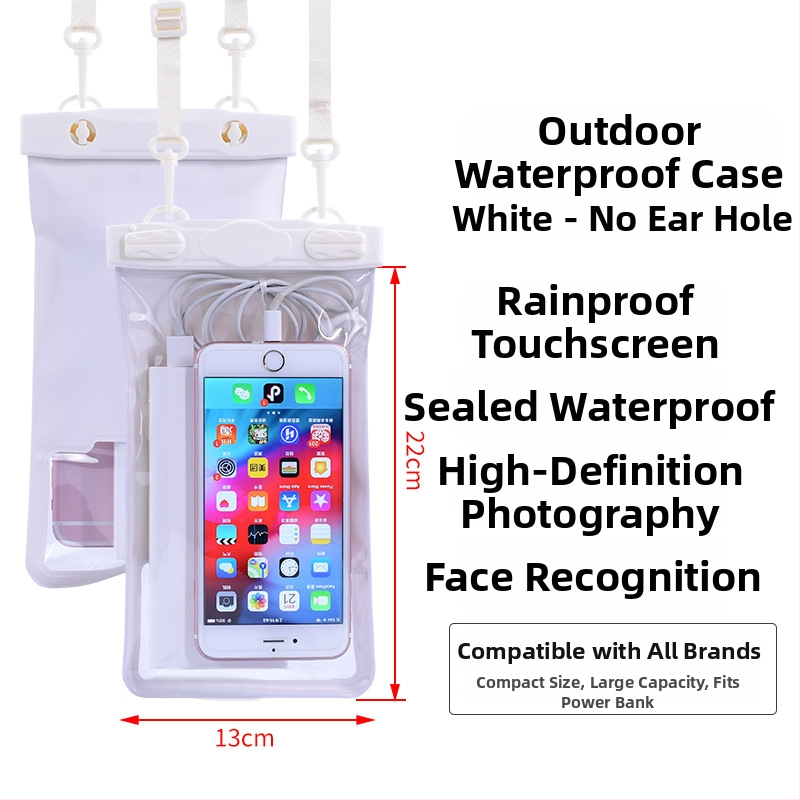 Vízálló telefonos táska érintőképernyővel, átlátszó PVC tok, két telefon fér el úszáshoz és merüléshez