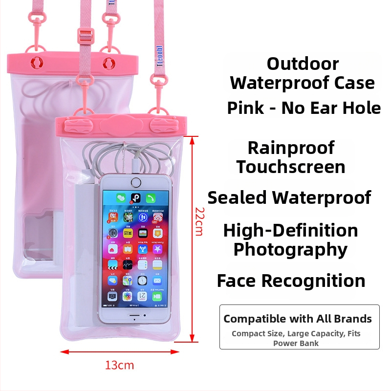 Vízálló telefonos táska érintőképernyővel, átlátszó PVC tok, két telefon fér el úszáshoz és merüléshez