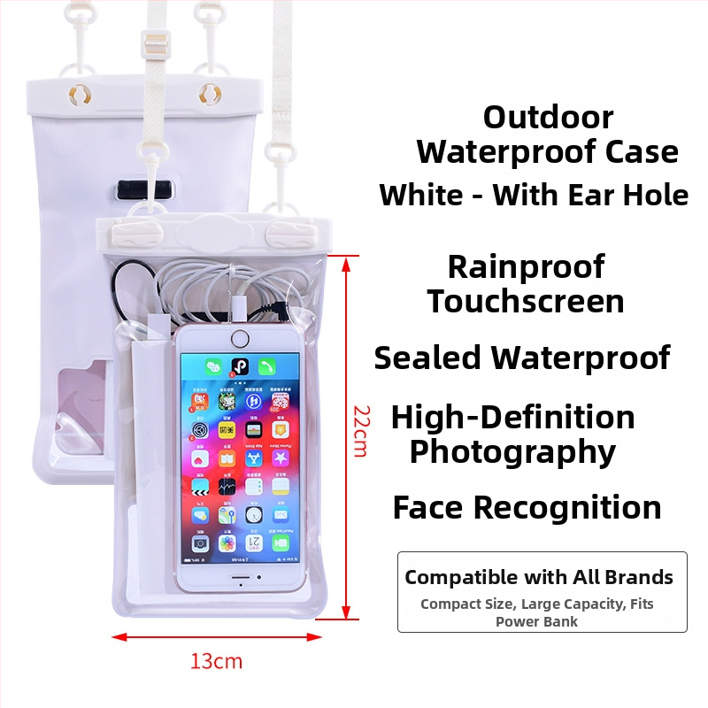 Vízálló telefonos táska érintőképernyővel, átlátszó PVC tok, két telefon fér el úszáshoz és merüléshez