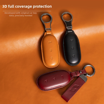 Husă pentru cheie auto Ideal L9/L8/L7/L6 — Dillon, husă de cheie din piele de vită, de înaltă clasă, fără personalizare