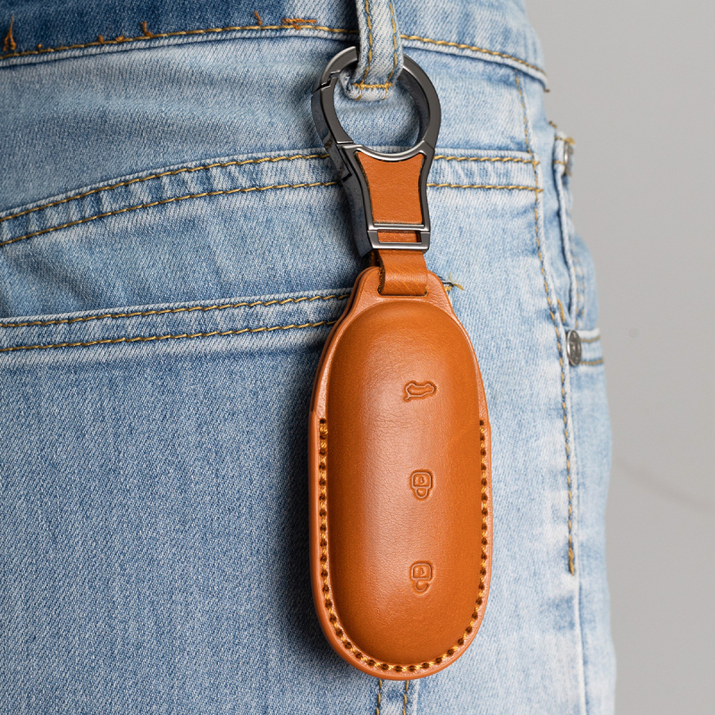 Husă pentru cheie auto Ideal L9/L8/L7/L6 — Dillon, husă de cheie din piele de vită, de înaltă clasă, fără personalizare
