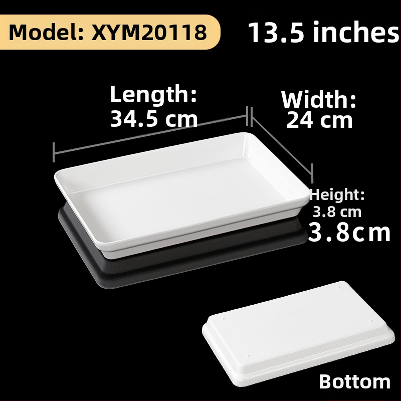Melamínová štvoruholná tácka na marinované jedlá, glazovaný povrch, moderný minimalistický štýl, jednofarebný vzor