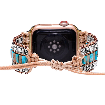Remen za Apple Watch od tekstila, dvobojni kamen uzorak, ručno pleten, boemski retro stil