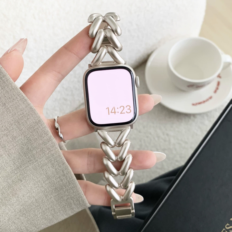 Metalni kaiš za Apple Watch, Series 1–8 i Ultra, denim stil s V-oblikom jednorednom lancu, 22 mm konektor