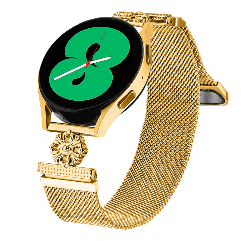 Huawei Watch 2 és Samsung Watch 7-höz Milanese rozsdamentes acél karkötő (Milanese hálószövés; összecsukható csat; 55 g; 2024)