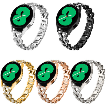 Diamantom osadený kovový náramok pre Samsung Galaxy Watch 7/6/5/4 – hmotnosť 50 g, minimalistický štýl, zapínanie na sponu