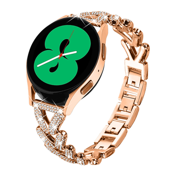 Diamantom osadený kovový náramok pre Samsung Galaxy Watch 7/6/5/4 – hmotnosť 50 g, minimalistický štýl, zapínanie na sponu