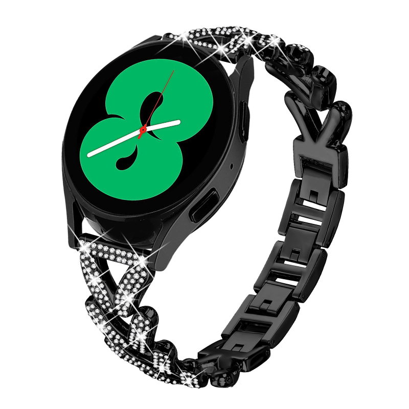 Diamantom osadený kovový náramok pre Samsung Galaxy Watch 7/6/5/4 – hmotnosť 50 g, minimalistický štýl, zapínanie na sponu