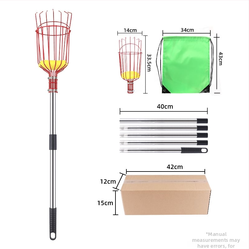 Инструмент за берене на плодове с дълга пръчка за ябълки и сливи (Марка: Other; Ръкохватка: Пластмасова)