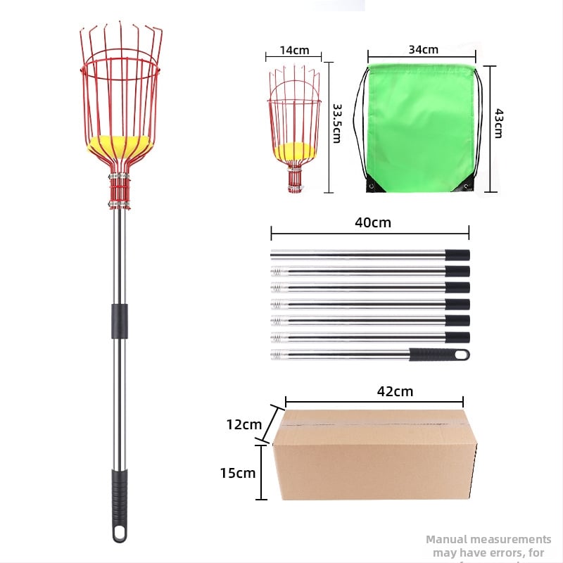 Инструмент за берене на плодове с дълга пръчка за ябълки и сливи (Марка: Other; Ръкохватка: Пластмасова)
