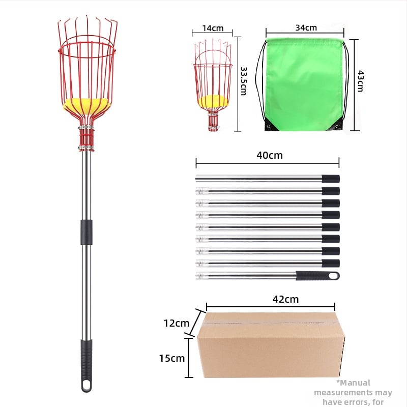 Инструмент за берене на плодове с дълга пръчка за ябълки и сливи (Марка: Other; Ръкохватка: Пластмасова)