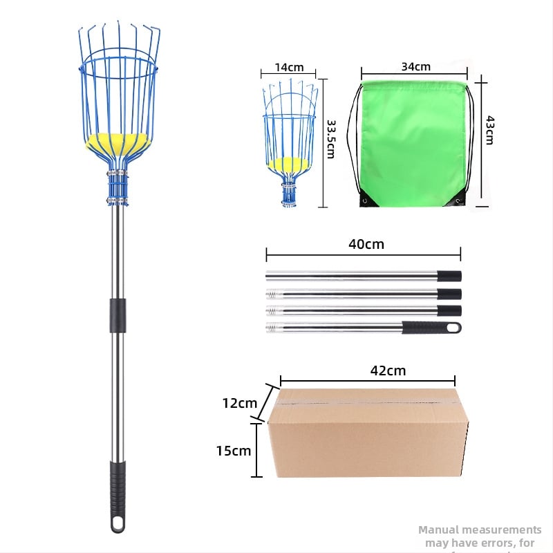 Инструмент за берене на плодове с дълга пръчка за ябълки и сливи (Марка: Other; Ръкохватка: Пластмасова)