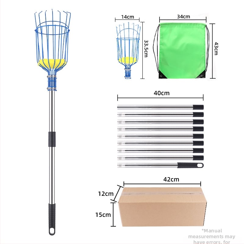 Инструмент за берене на плодове с дълга пръчка за ябълки и сливи (Марка: Other; Ръкохватка: Пластмасова)
