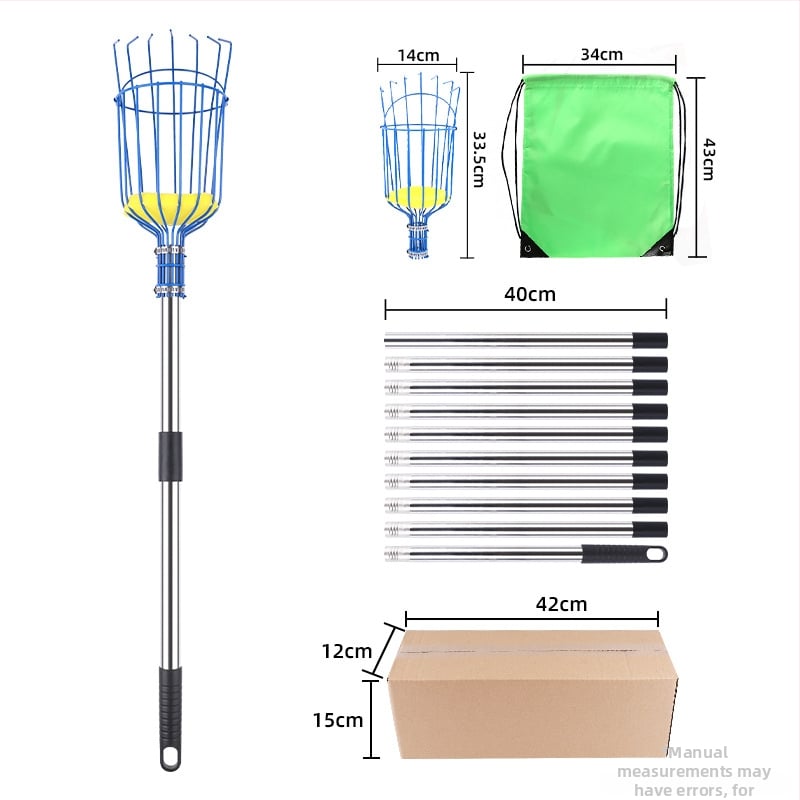 Инструмент за берене на плодове с дълга пръчка за ябълки и сливи (Марка: Other; Ръкохватка: Пластмасова)