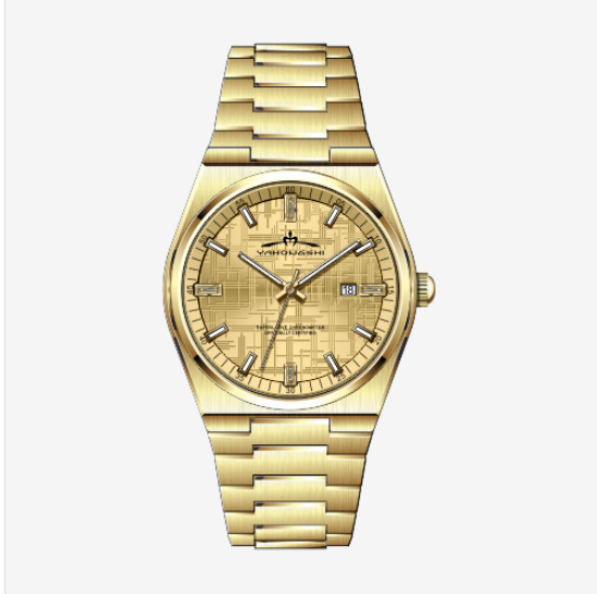 Muški kvarcni sat od nehrđajućeg čelika, brojčanik 42 mm, vodootpornost 30 m, kućište i kaiš od nehrđajućeg čelika, kalendar