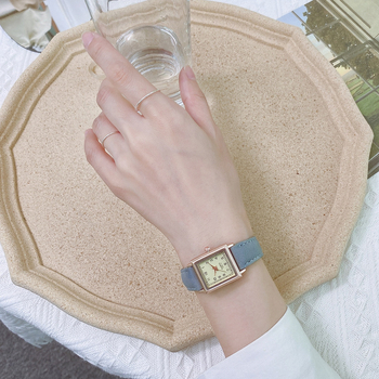 Ceas de damă cu cadran pătrat retro, mișcare cuarț, afișaj analogic, curea PU, carcasă din aliaj