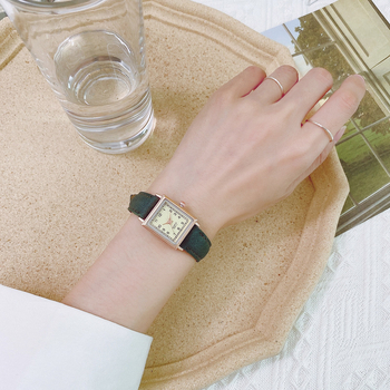 Ceas de damă cu cadran pătrat retro, mișcare cuarț, afișaj analogic, curea PU, carcasă din aliaj