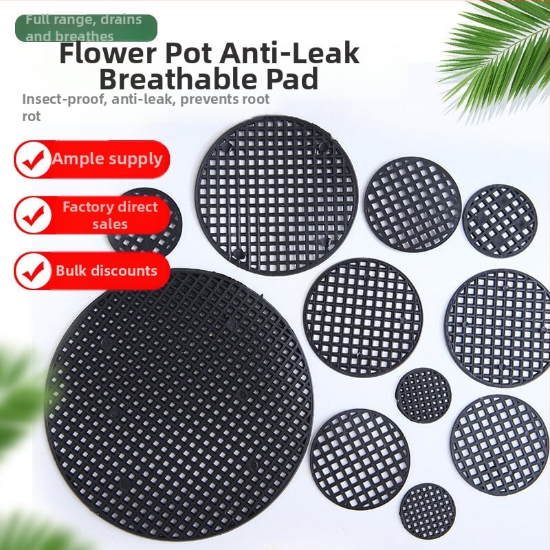 Мрежеста подложка за дъното на саксия — комплект от три части, пластмасова, за градинарство