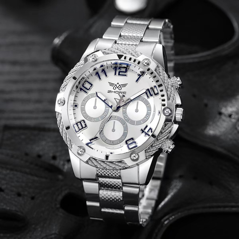 Muški luksuzni poslovni sat — kružni brojčanik, promjer 40 mm, debljina 10 mm, kvarcni mehanizam (Pearl), kućište od legure
