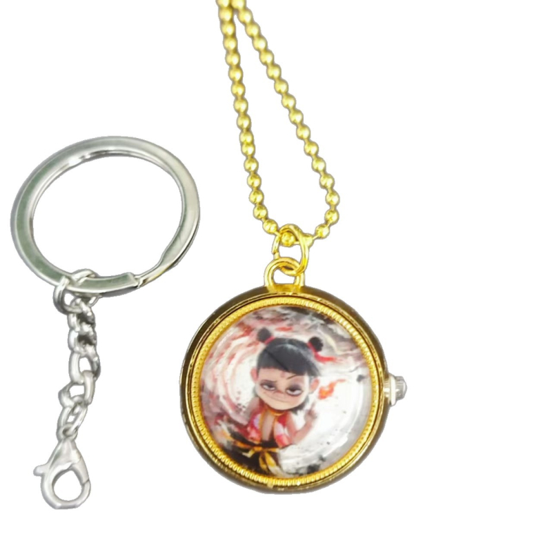 Sieviešu/vīriešu kaklarota ar nakts gaismu un rotējošu skalu, elektroniskā kustība, analog-digital displejs, apaļš metāla korpuss, nav ūdensizturīgs