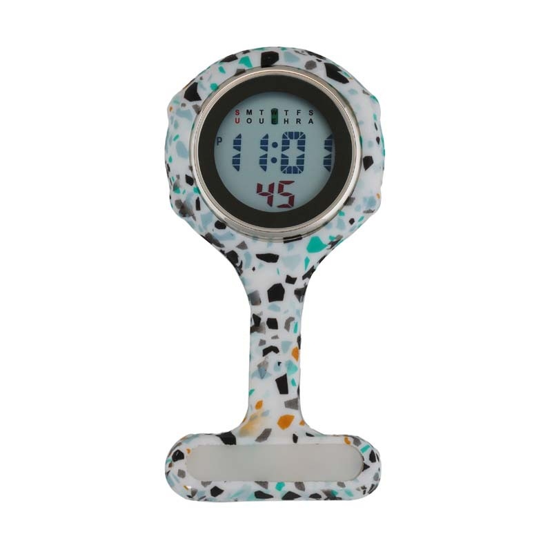 Klasisks medicīnas māsiņas kabatas pulkstenis ar kalendāru, kvarca mehānisms, LED displejs, sakausējuma korpuss