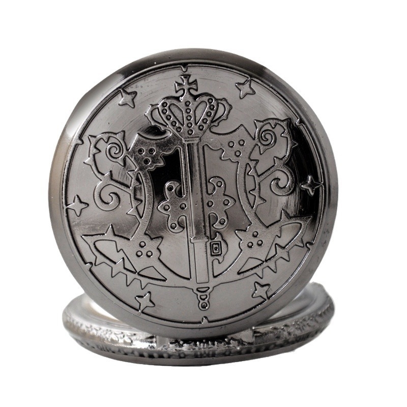 Kabatas pulkstenis ar retro atveramu dizainu, karikatūras stilā, universāls, kvarca mehānisms SL68, ciparnīcas diametrs 45 mm, korpuss no cinka sakausējuma, biezums 15 mm