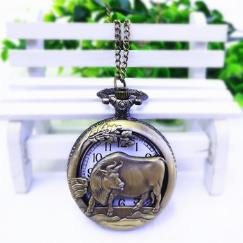 Retro kabatas pulkstenis ar flip dizainu, divpadsmit zodiaka zīmes, kvarts mehānisms SL68, sakausējuma korpuss, organiskā stikla kristāls