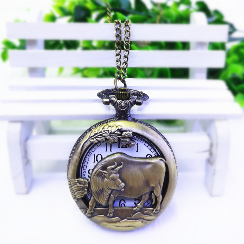 Retro kabatas pulkstenis ar flip dizainu, divpadsmit zodiaka zīmes, kvarts mehānisms SL68, sakausējuma korpuss, organiskā stikla kristāls