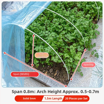 Аркова рамка за оранжерия, стъклопластови пръти и аксесоари, комплект от три части, за селскостопанско засаждане