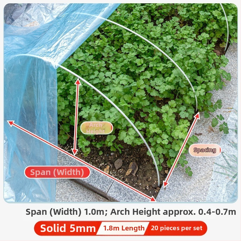 Аркова рамка за оранжерия, стъклопластови пръти и аксесоари, комплект от три части, за селскостопанско засаждане