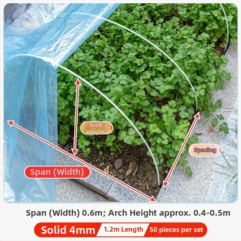 Аркова рамка за оранжерия, стъклопластови пръти и аксесоари, комплект от три части, за селскостопанско засаждане