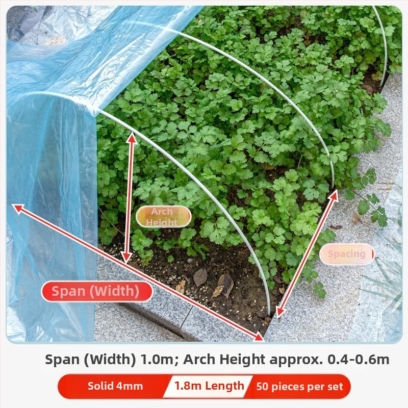 Аркова рамка за оранжерия, стъклопластови пръти и аксесоари, комплект от три части, за селскостопанско засаждане