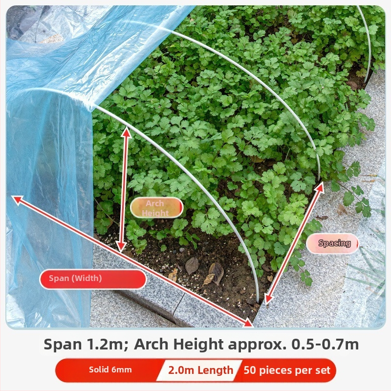 Аркова рамка за оранжерия, стъклопластови пръти и аксесоари, комплект от три части, за селскостопанско засаждане