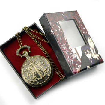 Kabatas pulkstenis ar iekšēju kustību, alvas korpuss, parasts stikla spogulis, karikatūras stils, pielāgota apstrāde