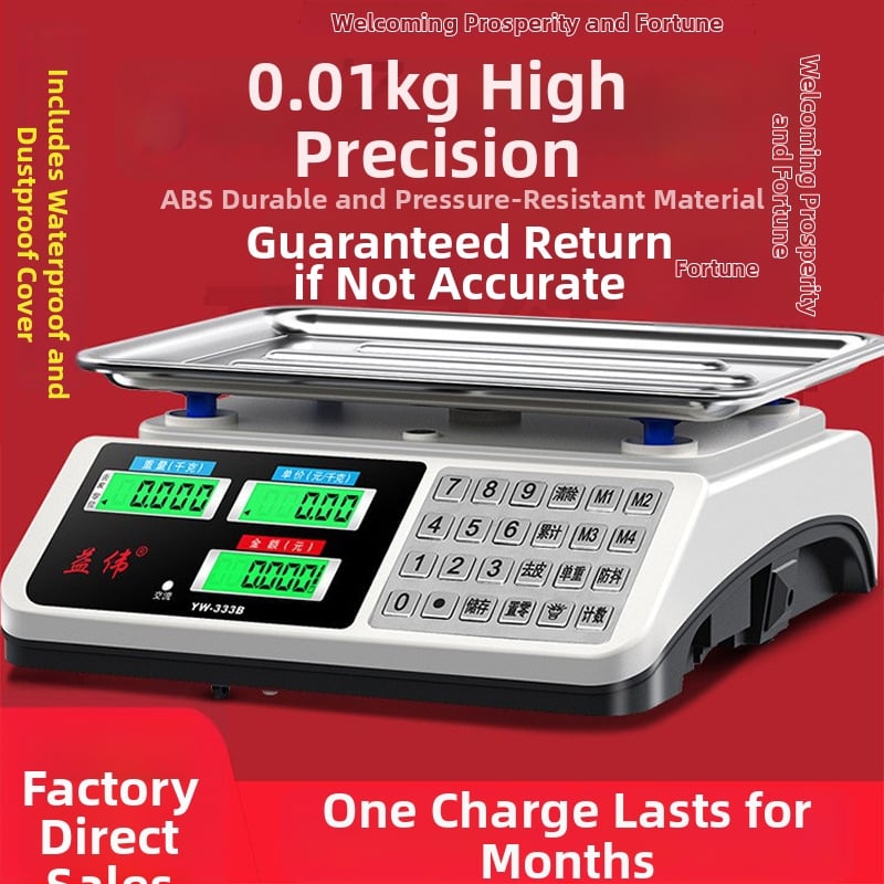 Yiwei cântar electronic digital pentru uz comercial, interval de măsurare 0,01–30 kg, afișaj LCD, alimentare 220V