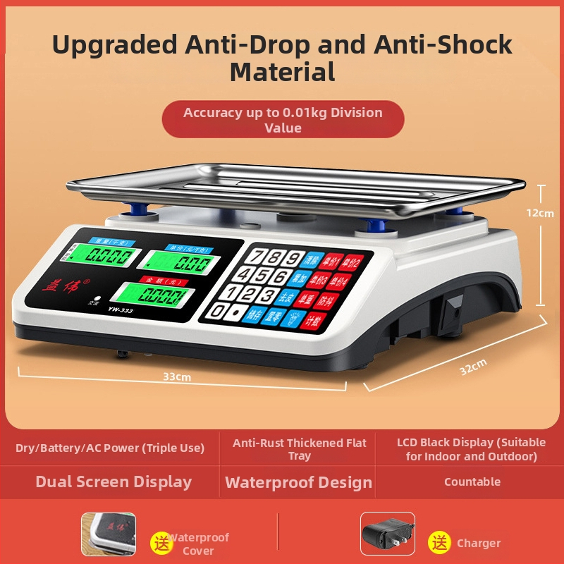 Yiwei cântar electronic digital pentru uz comercial, interval de măsurare 0,01–30 kg, afișaj LCD, alimentare 220V