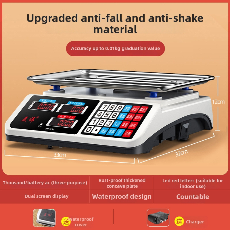 Yiwei cântar electronic digital pentru uz comercial, interval de măsurare 0,01–30 kg, afișaj LCD, alimentare 220V