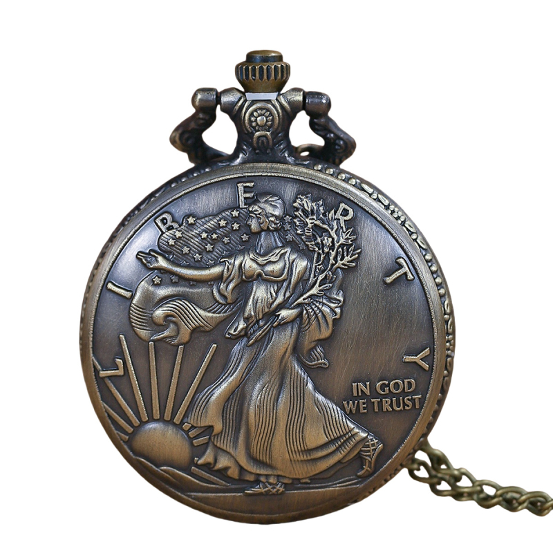 Antik kvarc zsebóra, 45 mm-es kördial, fém tokkal, spirál koronával, analóg kijelző