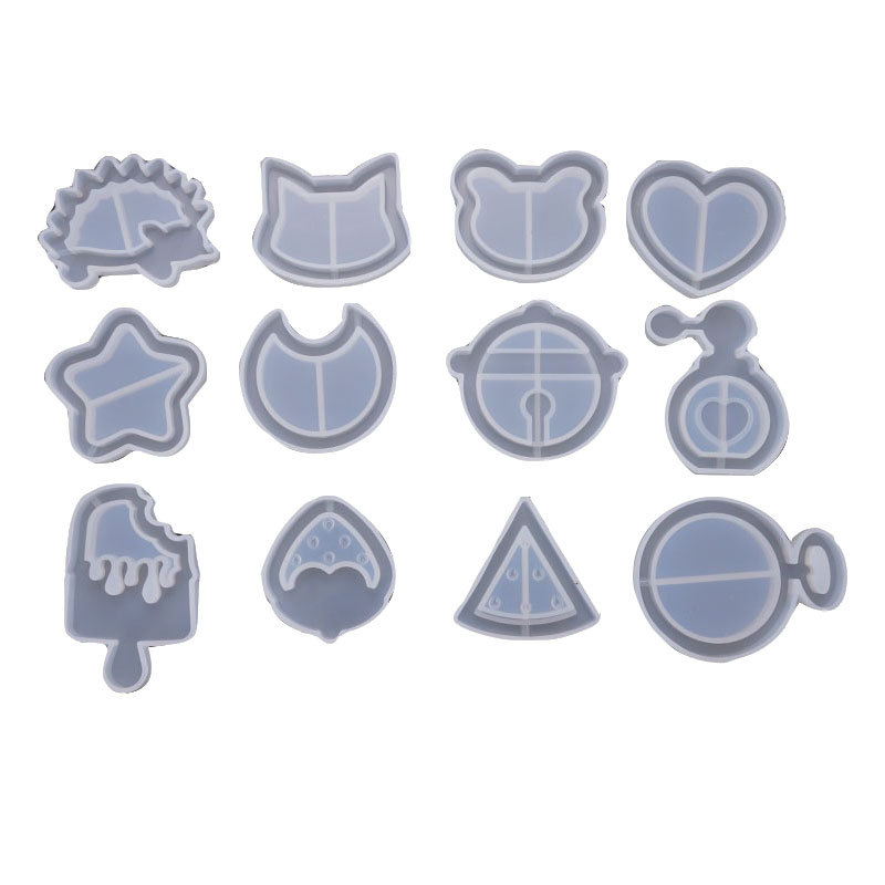 Φόρμα σιλικόνης για ρητίνη DIY κοσμήματα – ακανόνιστοι σχηματισμοί: φεγγάρι, καρδιά, παγωτό, αστέρι