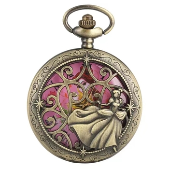 Ceas de buzunar cu mișcare quartz 68, cadran rotund, carcasă din aliaj, timp mondial