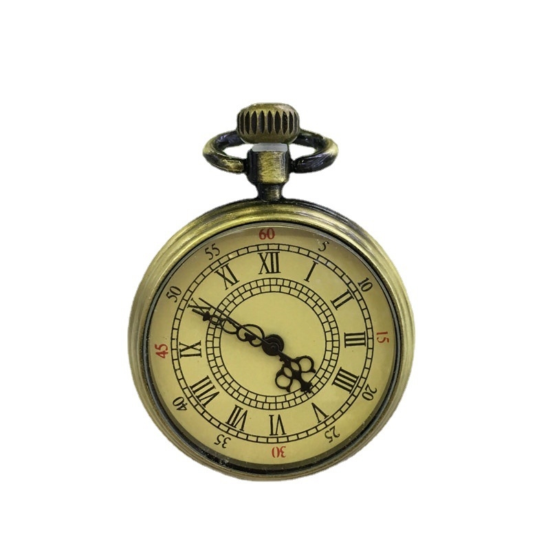 Джобен часовник на синджир с кварцов мехaнизъм, кръгъл циферблат, корпус от сплав, луковидна корона, модел 68