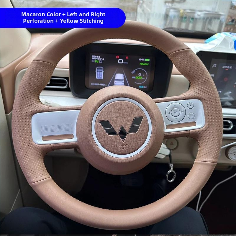 Husă volan Net fox, stil drăguț, piele naturală, pentru toate anotimpurile, potrivire universală