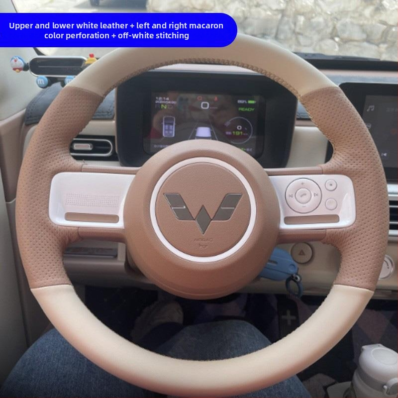 Husă volan Net fox, stil drăguț, piele naturală, pentru toate anotimpurile, potrivire universală